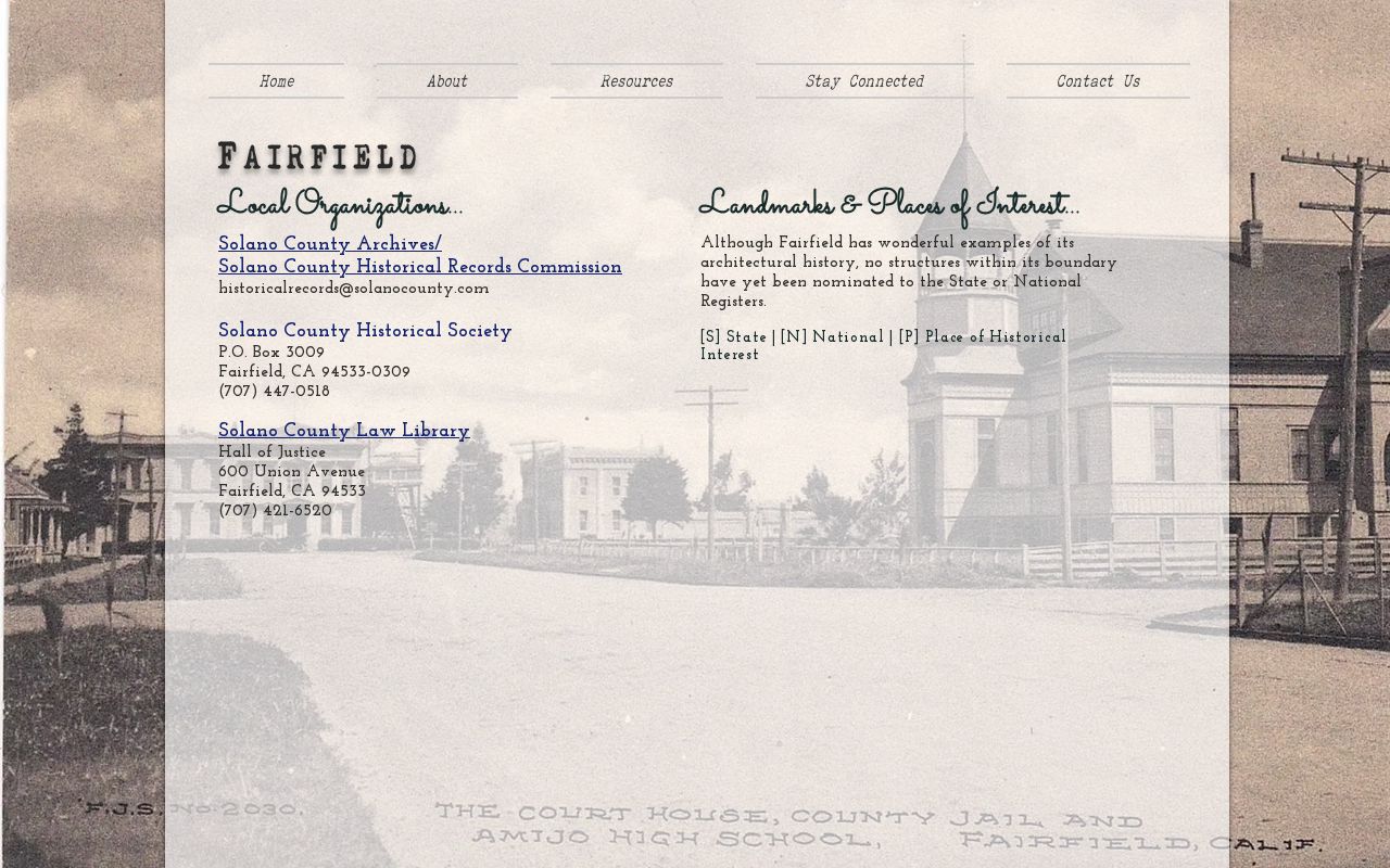 Solano County city directory historical holdings reference