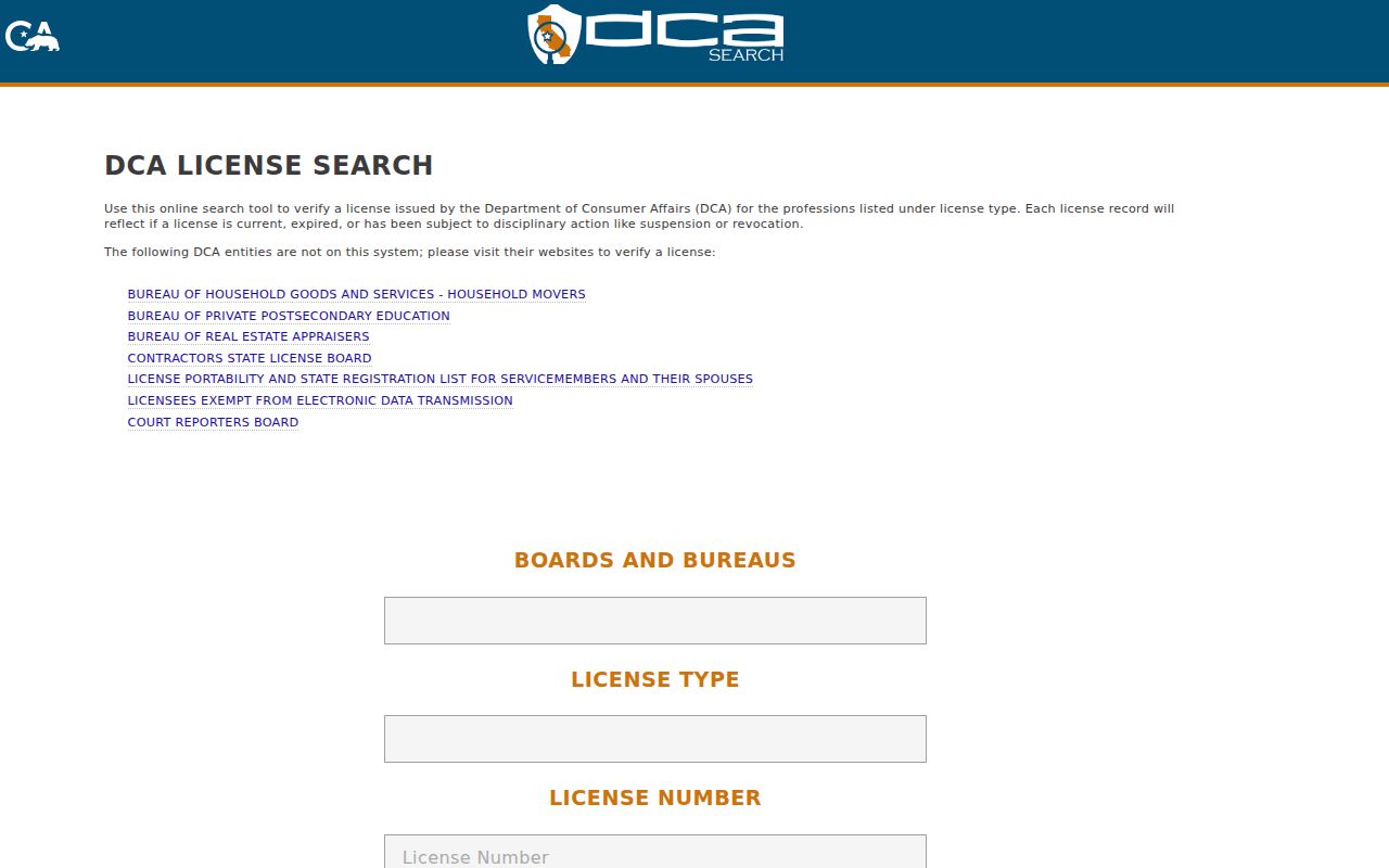 Solano County residents directory California professional license search