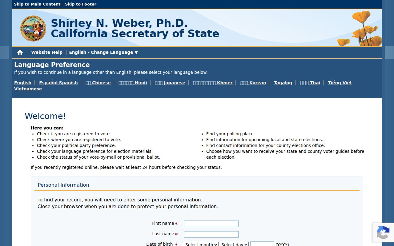 Solano County residents directory California My Voter Status