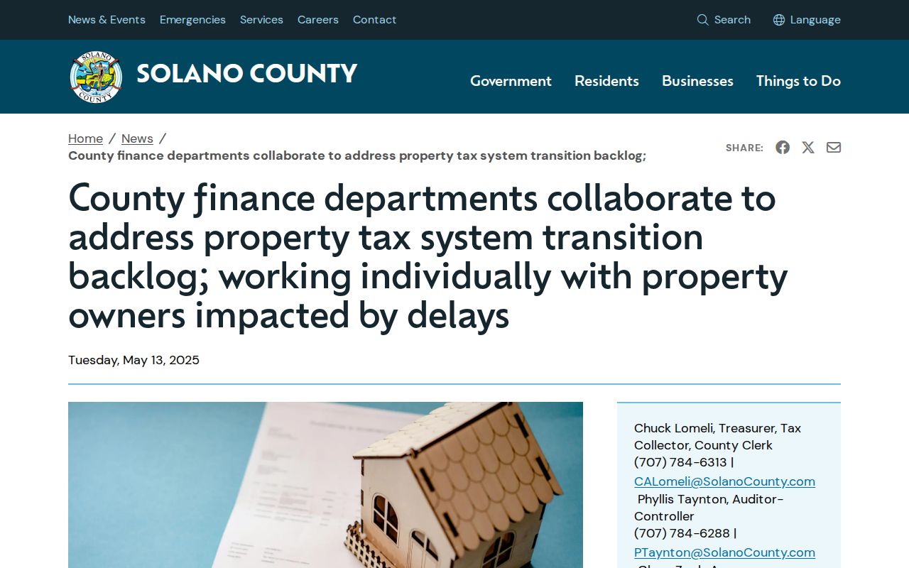 Solano County street directory property assessment records
