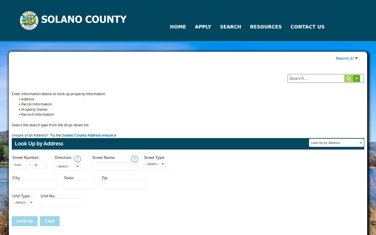 Solano County ZIP code directory unincorporated property lookup