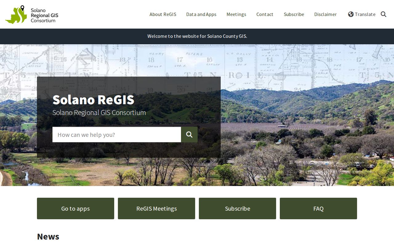 Solano County ZIP code directory regional GIS